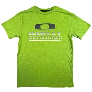 Oakley Mens O-Hydrolix Lime Green Graphic T-Shirt Regular Fit Medium Buckle